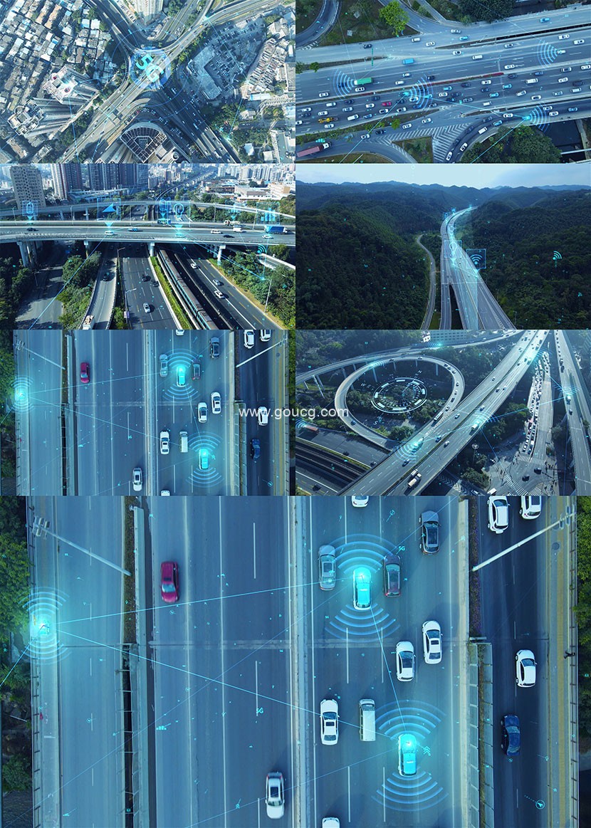 4K智慧交通5g城市立交桥联网数据交互信息发展