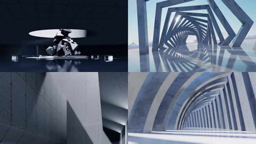 建筑美学4K建筑空间光影变化空境