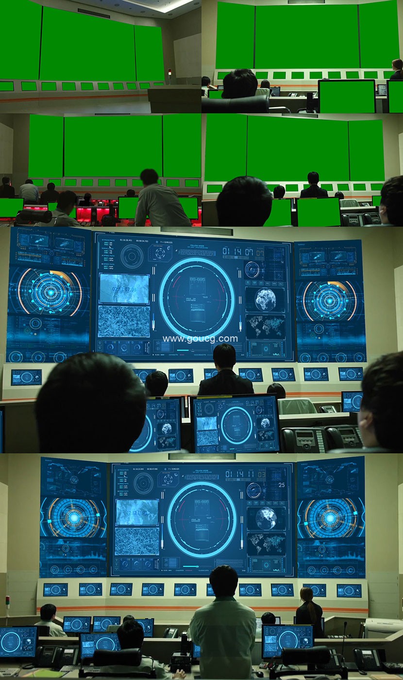 监控系统监控中心控制大厅大屏幕ae模板