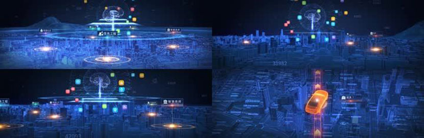 三维科技城市城市全景ae模板